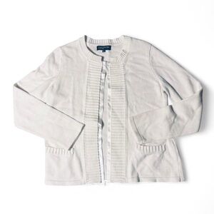 Jones New York Off White Ribbon Cardigan Condition